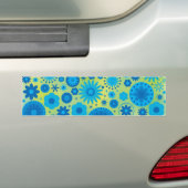 Blau-und Türkis-Hippy Blumen-Muster Autoaufkleber (Auf Auto)