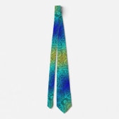 Blau und Türkis Mandala Muster Neck Tie Krawatte (Rückseite)