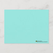 Blau und Türkis Mehrsprachig Vielen Dank Postkarte (Rückseite)