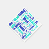 Blau und Türkis Mehrsprachig Vielen Dank Serviette (Ecke)