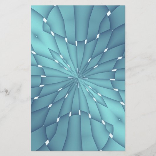 Blau und Türkis Metallic Star Briefpapier (Vorderseite)