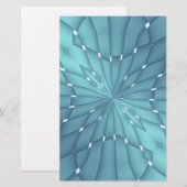Blau und Türkis Metallic Star Briefpapier (Vorne/Hinten)