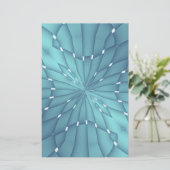 Blau und Türkis Metallic Star Briefpapier (Stehend Vorderseite)