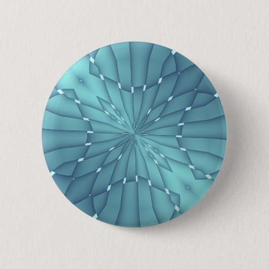 Blau und Türkis Metallic Star Button (Vorderseite)