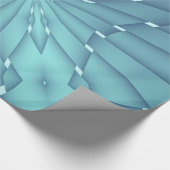 Blau und Türkis Metallic Star Geschenkpapier (Ecke)