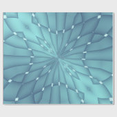 Blau und Türkis Metallic Star Geschenkpapier (Flach)
