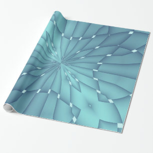 Blau und Türkis Metallic Star Geschenkpapier