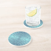 Blau und Türkis Metallic Star Sandstein Untersetzer (Seite)