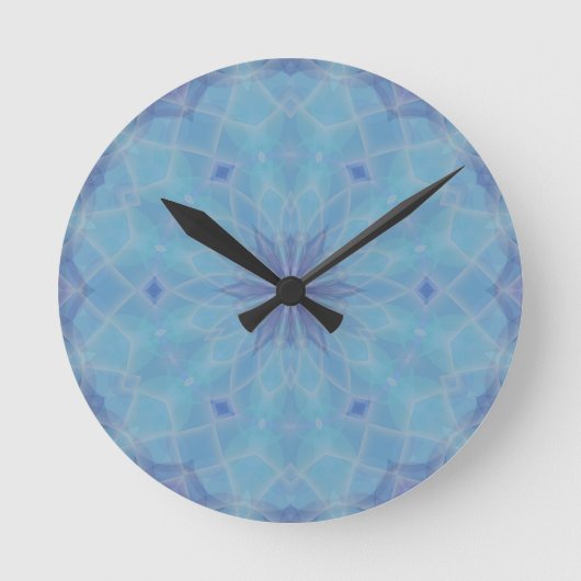 Blau und Türkis Runde Wanduhr (Vorderseite)