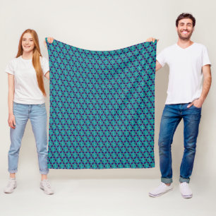 Blau und Türkis Star von David Tessellation Fleecedecke