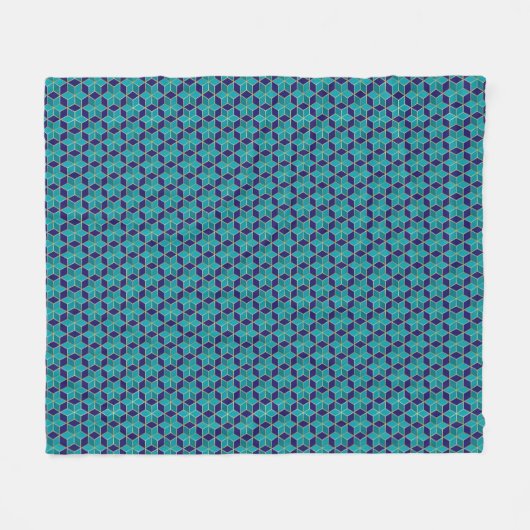 Blau und Türkis Star von David Tessellation Fleecedecke (Vorderseite (Horizontal))
