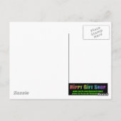 Blau und Türkisblau Das Muster der Hippie-Blume Postkarte (Rückseite)