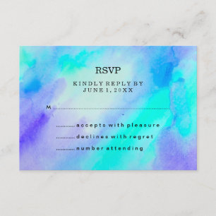 Blau und türkisfarbenes UAWG RSVP Karte