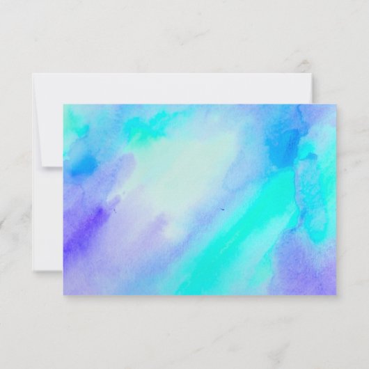 Blau und türkisfarbenes UAWG RSVP Karte (Rückseite)