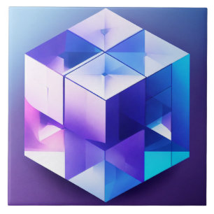 Blau und Violet 3D Fliese