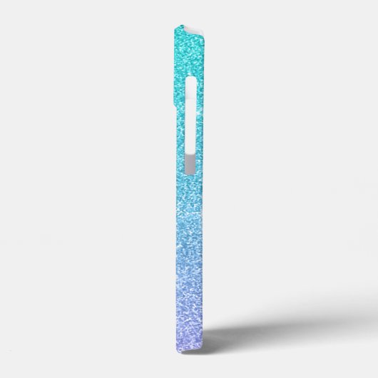 Blau und Violet Ombre Glitter texturiert Case-Mate iPhone Hülle (Rückseite / Links)