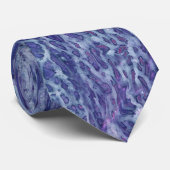 Blau und Violett Akryllische Abstrakte Fluid Art Krawatte (Gerollt)