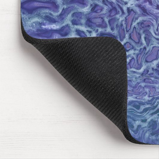 Blau und Violett Akryllische Abstrakte Fluid Art Mousepad (Ecke)