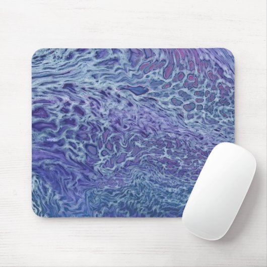 Blau und Violett Akryllische Abstrakte Fluid Art Mousepad (Mit Mouse)