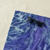 Blau und Violett Akryllische Abstrakte Fluid Art Strandtuch (Beispiel)