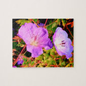 Blau- und violette Blumen Puzzle (Horizontal)