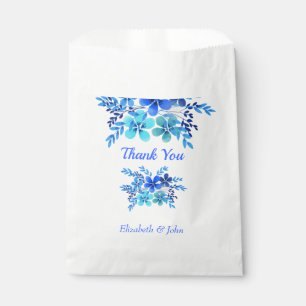 Blau und Wasser Wasserfarben Danke Hochzeit Geschenktütchen