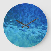 Blau- und Wasserglas abstrakt Große Wanduhr (Vorderseite)
