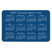 Blau und Weiß 2024 Kalender mit benutzerdefinierte Magnet (Horizontal)