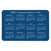 Blau und Weiß 2026 Kalender mit benutzerdefinierte Magnet (Horizontal)