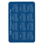 Blau und Weiß 2026 Kalender mit benutzerdefinierte Magnet (Vertikal)