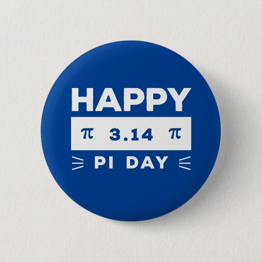 Blau und weiß 3.14 Happy Pi Day Button (Vorderseite)