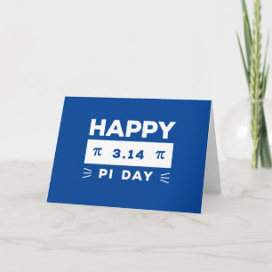 Blau und weiß 3.14 Happy Pi Day Karte