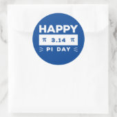 Blau und weiß 3.14 Happy Pi Day Runder Aufkleber (Tasche)