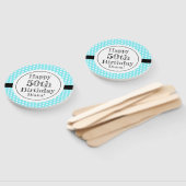 Blau und weiß 50. Geburtstag Polka Dots Fächer (Non-assembled)