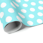 Blau und weiß 50. Geburtstag Polka Dots Geschenkpapier (Rolleneckpunkt)