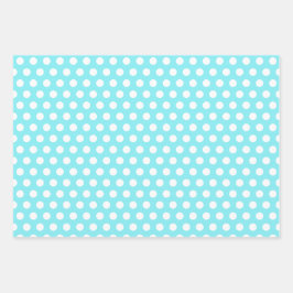 Blau und weiß 50. Geburtstag Polka Dots Geschenkpapier Set