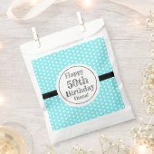 Blau und weiß 50. Geburtstag Polka Dots Geschenktütchen (Ausgeschnitten)