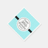 Blau und weiß 50. Geburtstag Polka Dots Serviette (Ecke)