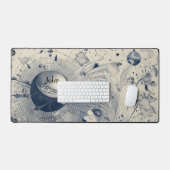 Blau und Weiß Abstrakt auf dem Planeten Erde Schreibtischunterlage (Tastatur & Maus)