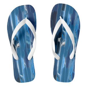 Blau und weiß abstrakt badesandalen