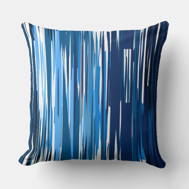 Blau und weiß abstrakt kissen (Vorderseite)