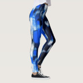 Blau und Weiß Abstrakt Leggings (Rechts)