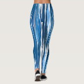 Blau und Weiß Abstrakt Leggings (Rückseite)