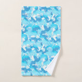 Blau und Weiß Abstrakt mit Namen Badhandtuch Set (Handtuch)
