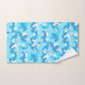 Blau und Weiß Abstrakt mit Namen Badhandtuch Set (Handtuch)