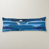 Blau und weiß abstrakt seitenschläferkissen (Rückseite)