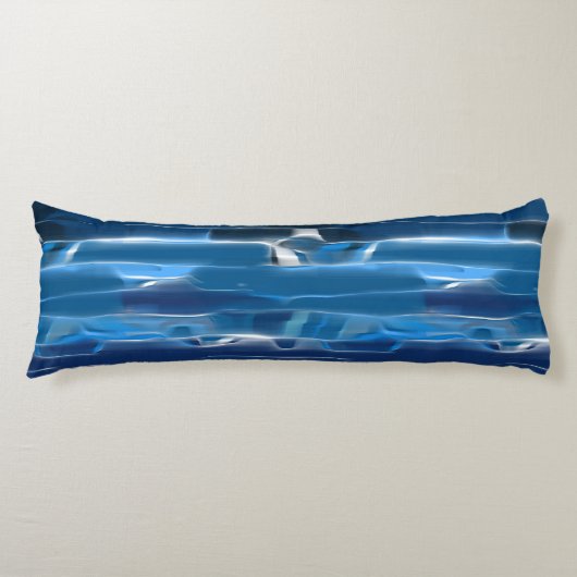 Blau und weiß abstrakt seitenschläferkissen (Vorderseite)