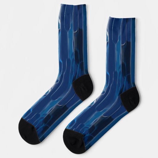 Blau und weiß abstrakt socken (Linkes Detail)