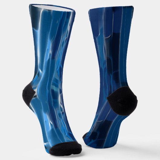 Blau und weiß abstrakt socken (Gewinkelt)
