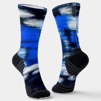 Blau und Weiß abstrakt Socken